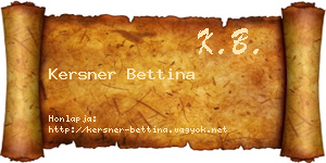 Kersner Bettina névjegykártya
